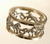 white gold galloping horse wedding rings