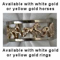 running horse wedding rings