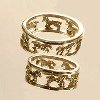 set of galloping horse wedding rings