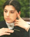 Katinka models equine jewelry before Spruce Meadows